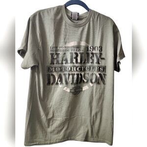 Harley Davidson Army Green Military Tour T Shirt  Size M NWT